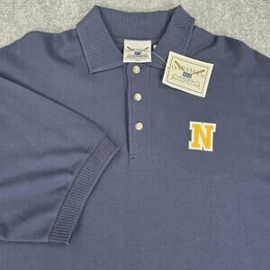 Oarsman 913 Polo Shirt Mens XL Blue N Logo Knit Cotton Casual Short Sleeve Prep
